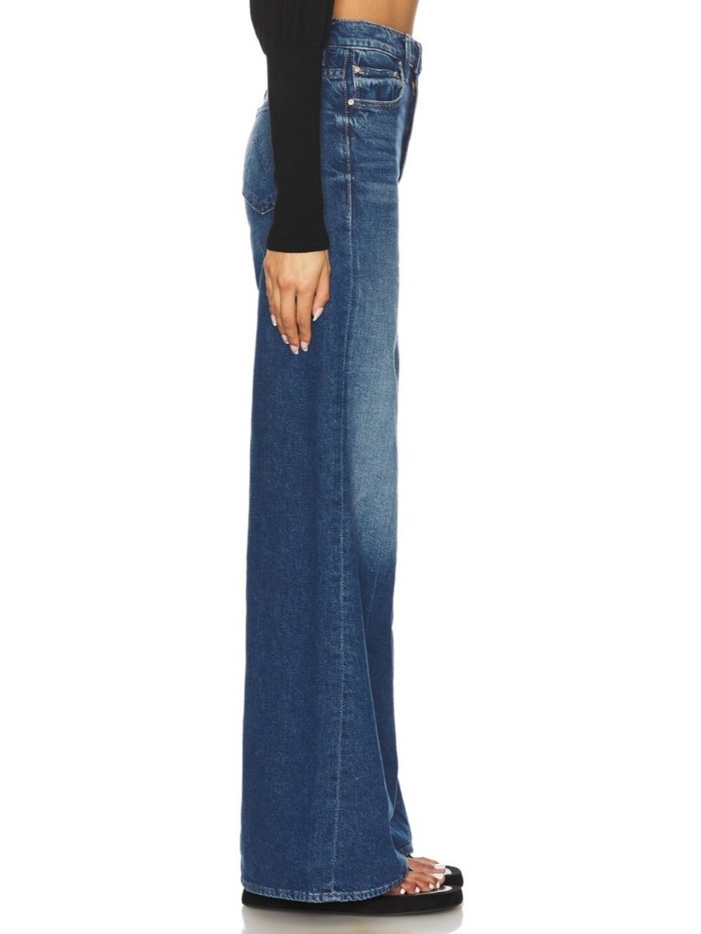 NWT Mother The Undercover Sneak in Rags To Riches Rigid Wide Leg Jeans 26 - Picture 3 of 11